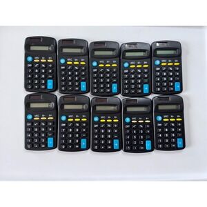 SMALL MINI POCKET CALCULATOR School Office 8 Digit Solar Power Set Of 10 Tested